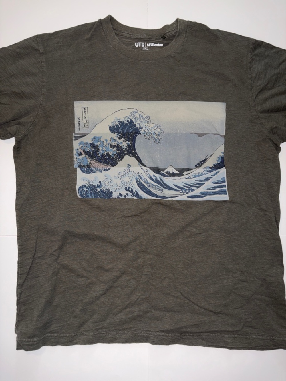 Uniqlo x MFA Boston Hokusai The Great Wave Graphic Tee XL Gray